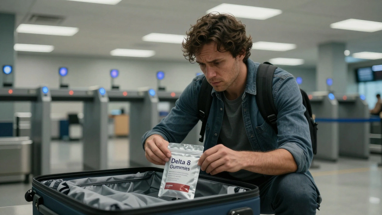 Zastaví TSA Delta 8 v letadle? Co potřebujete vědět o přepravě THC gumiček v letadlech