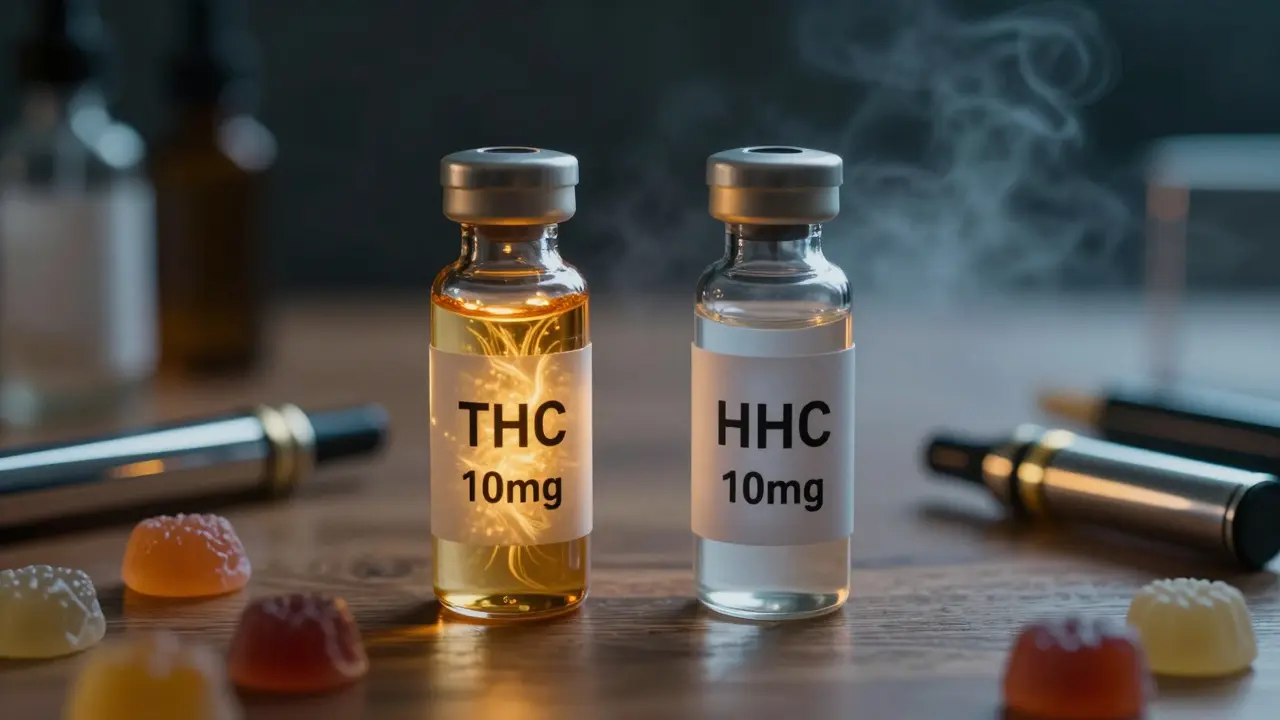 Jak moc je HHC slabší než THC? Skutečné porovnání účinků a dávek