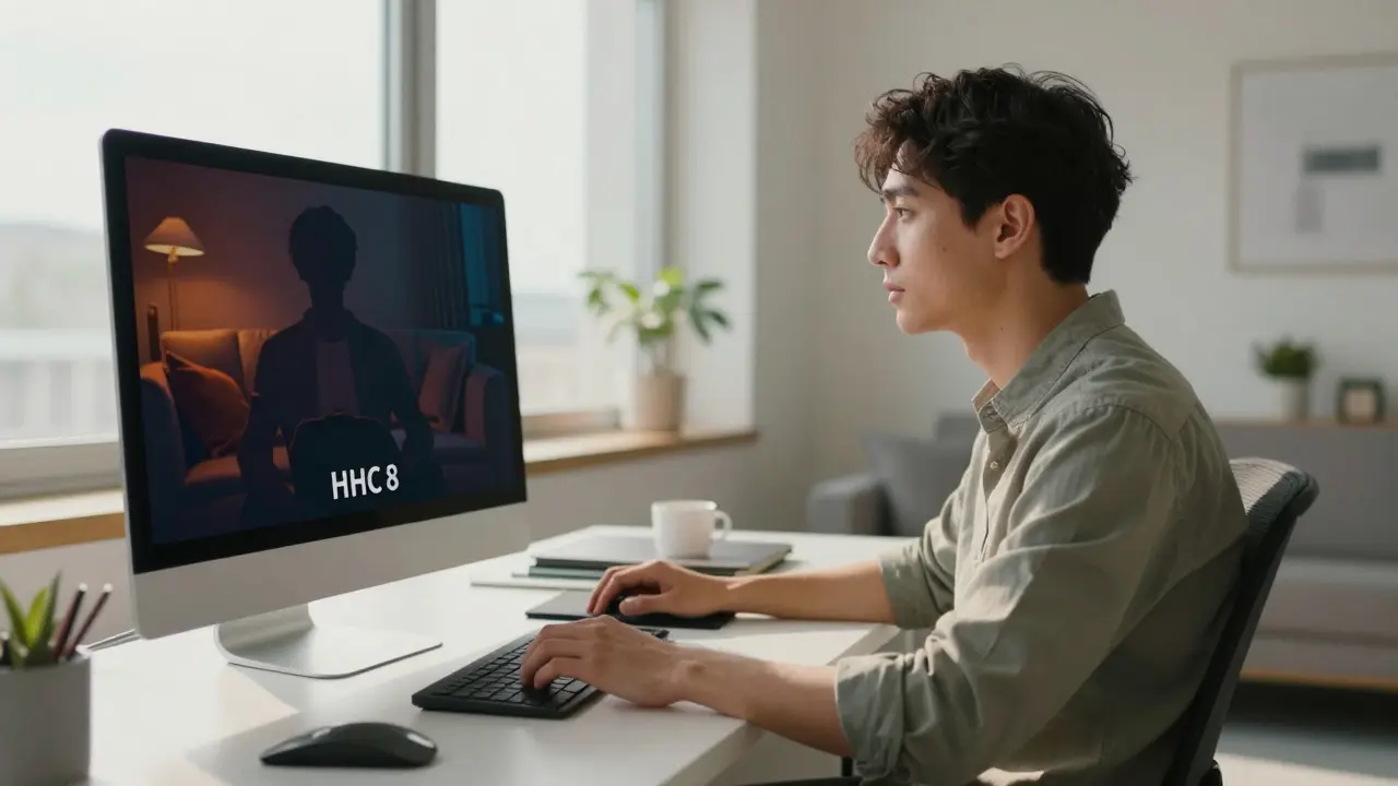 Konceptuální zobrazení rozdílů v účincích HHC a Delta 8 na uživatele