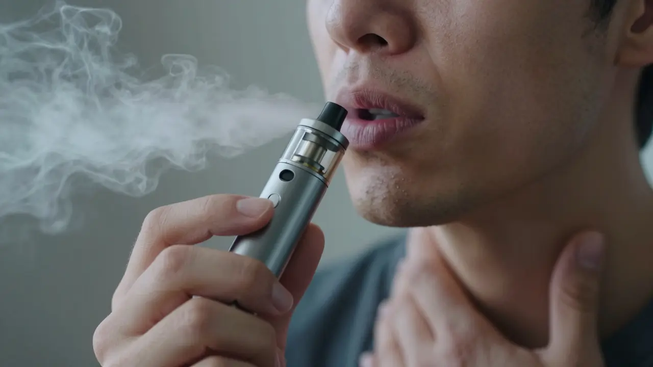 Co je vaper's throat? Příčiny, řešení a prevence při THC vaping