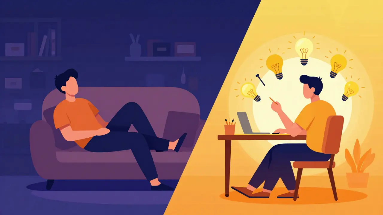Ilustrace rozdílů mezi relaxací HHC a energií Delta-10