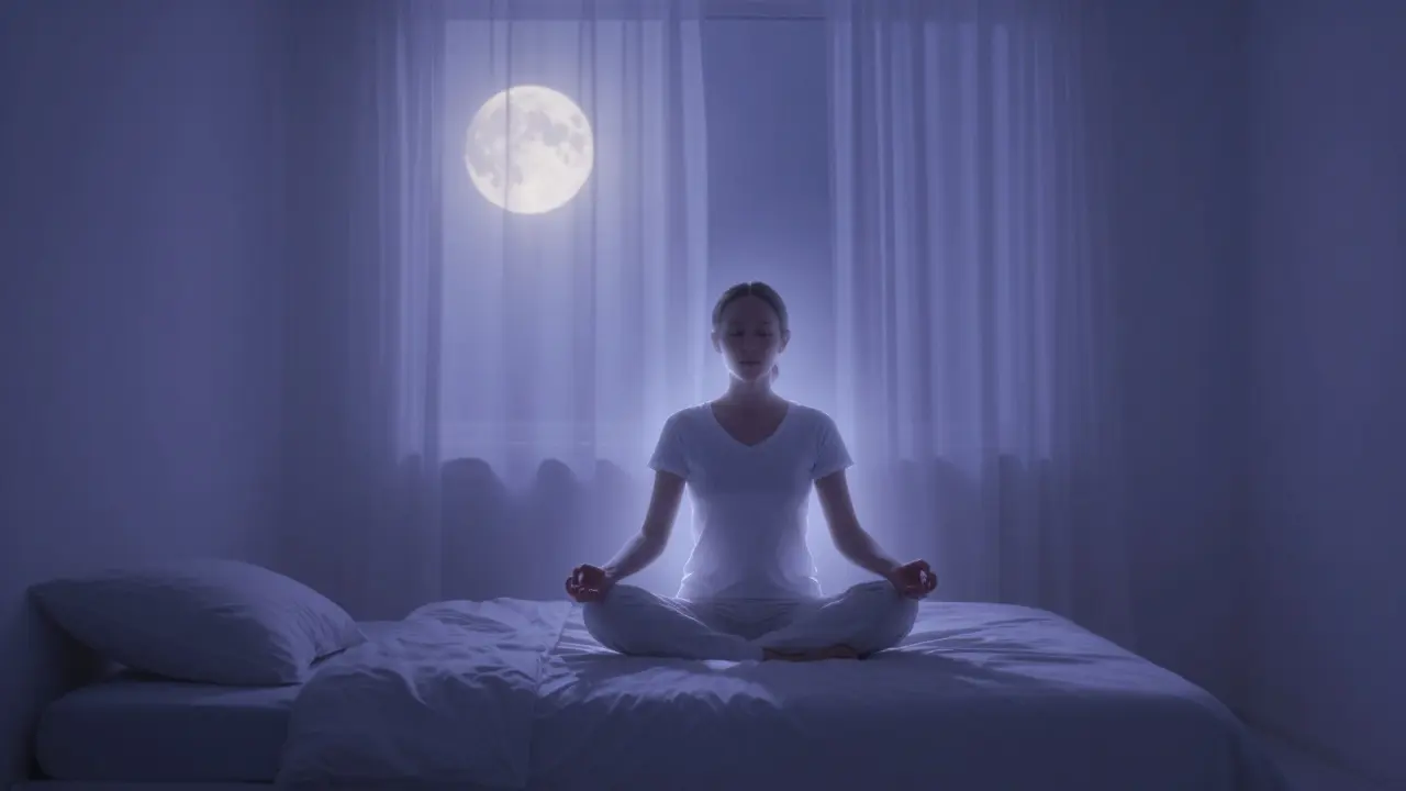 Klidná scéna meditace a spánku pro regeneraci těla při detoxu